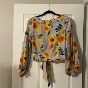 Shein long sleeve crop top